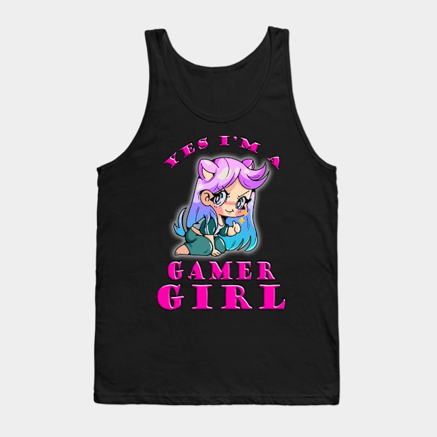 Yes Im A Gamer Girl Sly Pink Tank Top by Shawnsonart